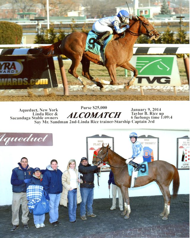 Winner’s circle photo: Alcomatch, Jan 9, 2014