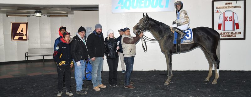 In the winner’s circle at Aqueduct, where Linda is the all-time leading trainer